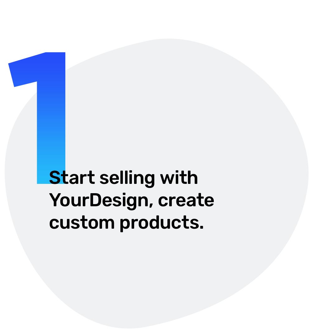 1. Start selling with YourDesign, create custom products.