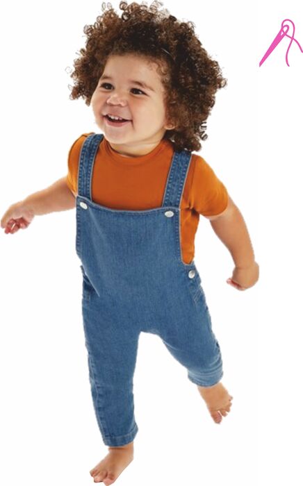 Embroidered Baby Denim Dungarees