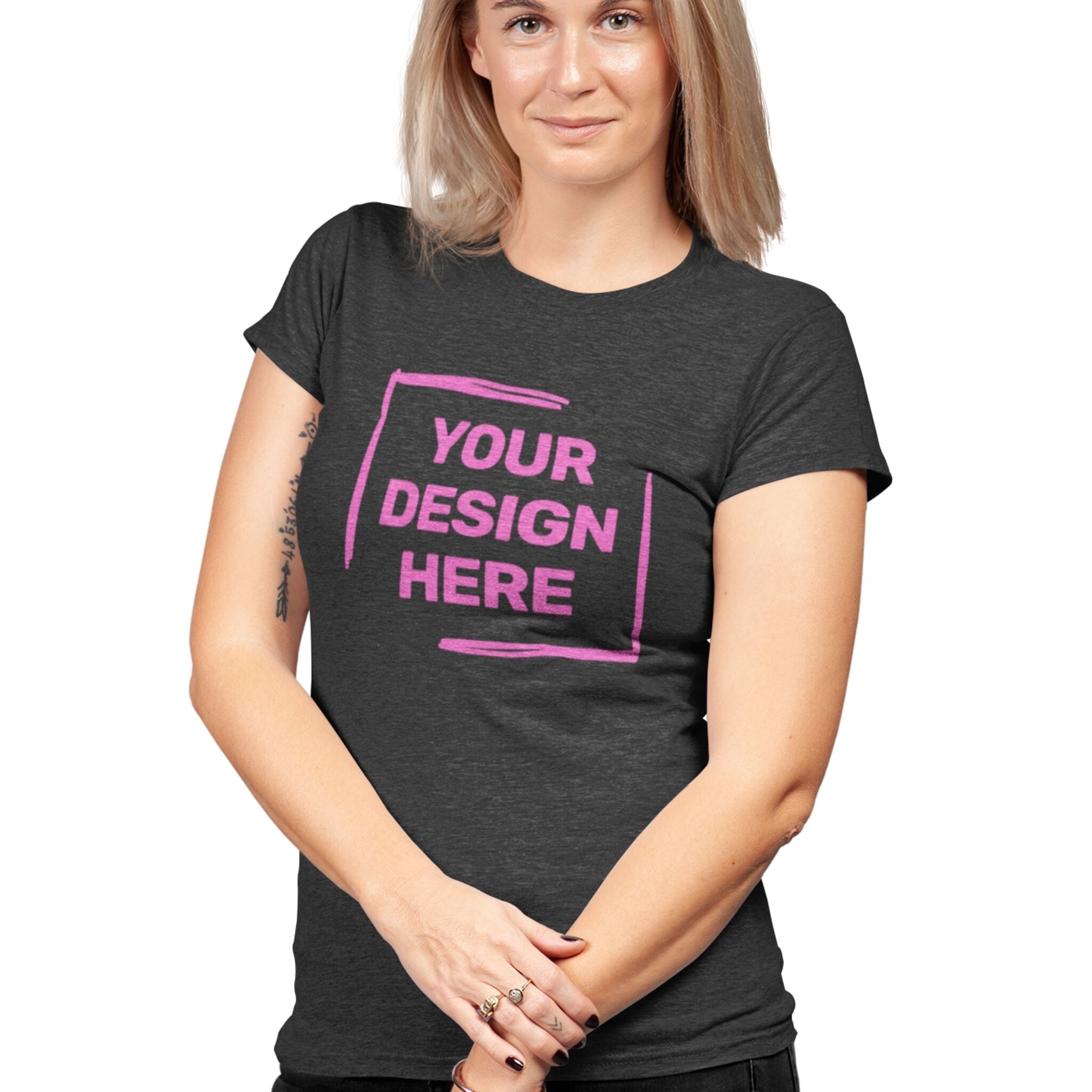 Personalised Black t shirt front and back 1 