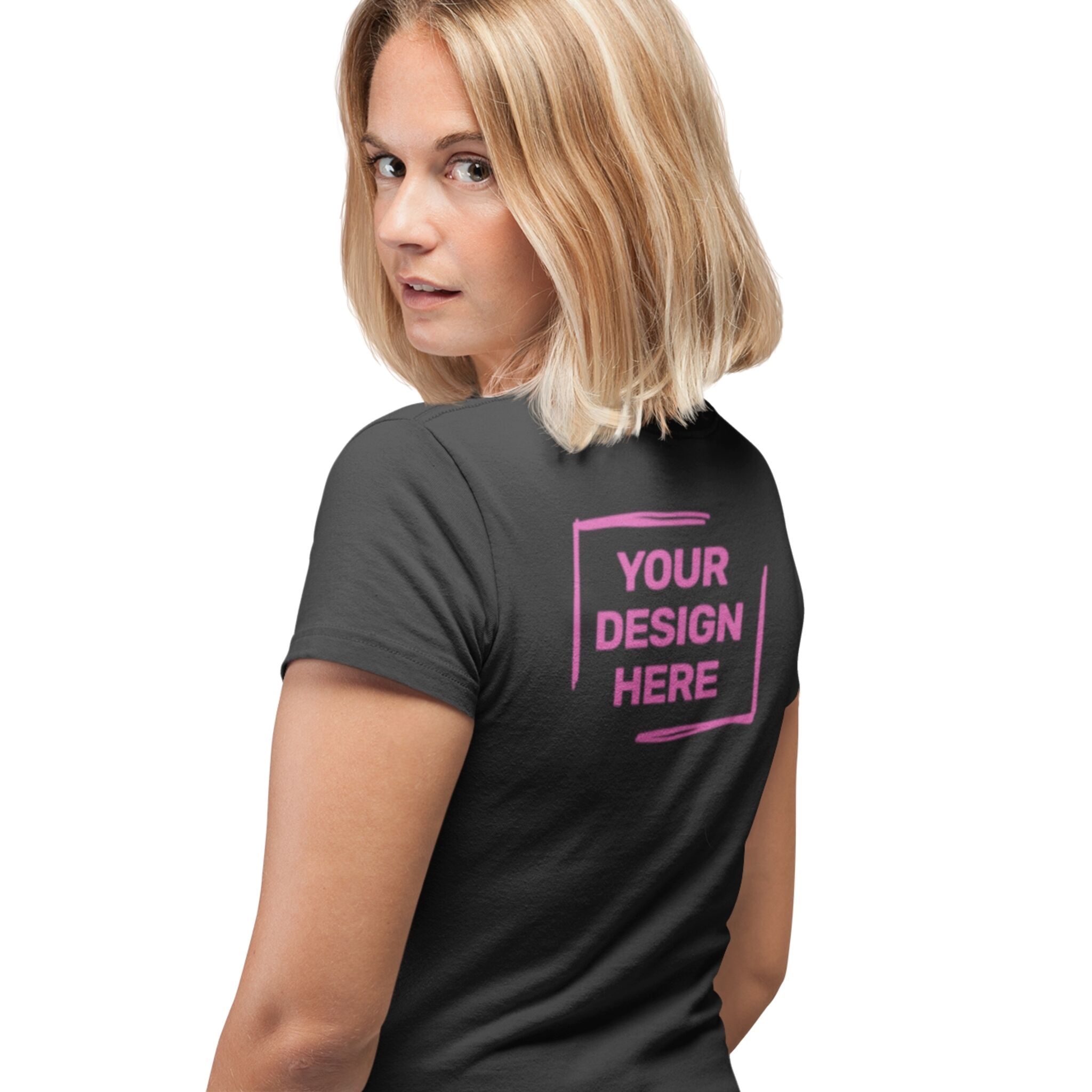 Personalised Black t shirt front and back 2