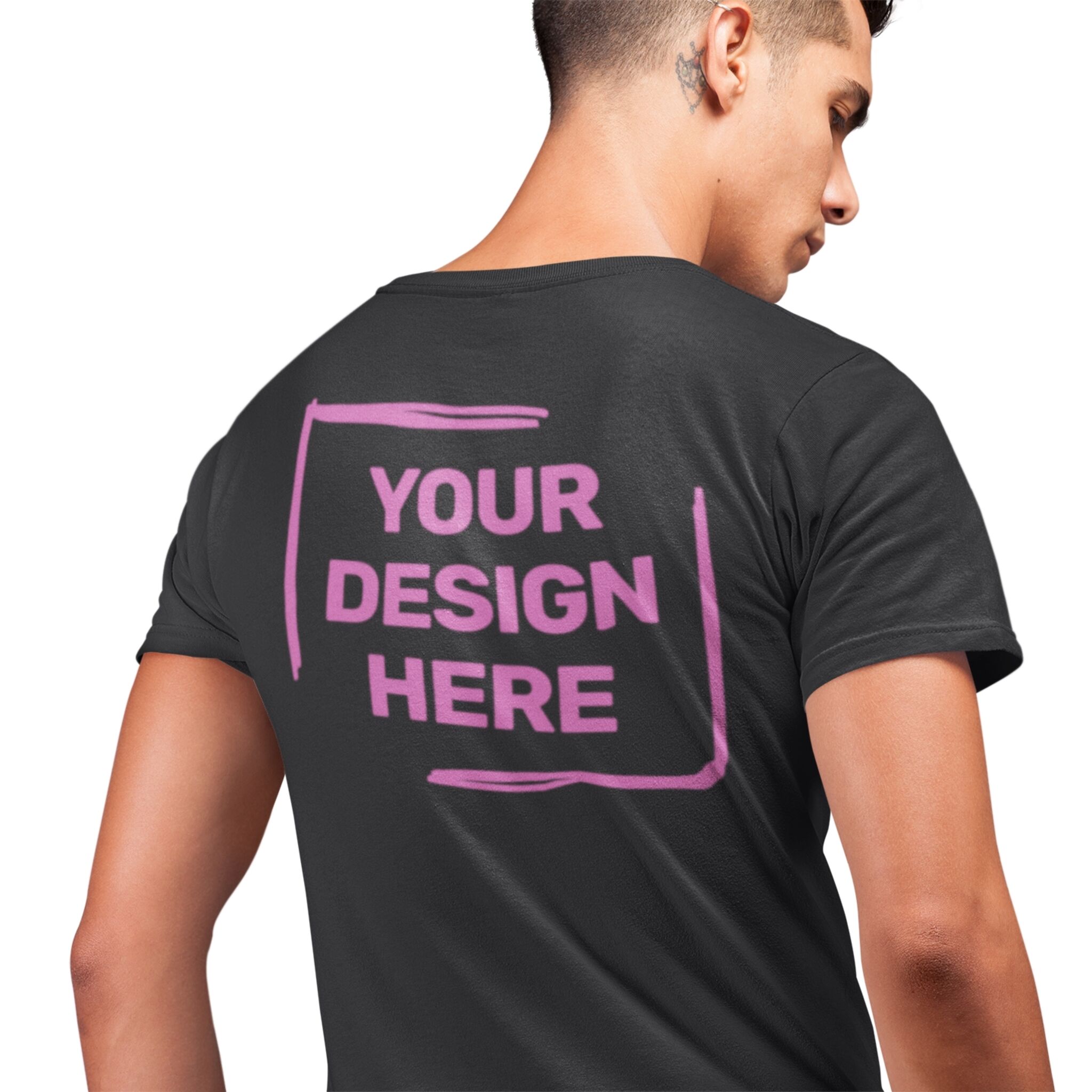Personalised Black t shirt front and back 4