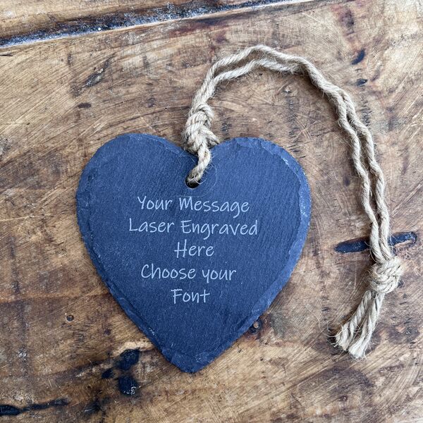 Hanging Slate Heart