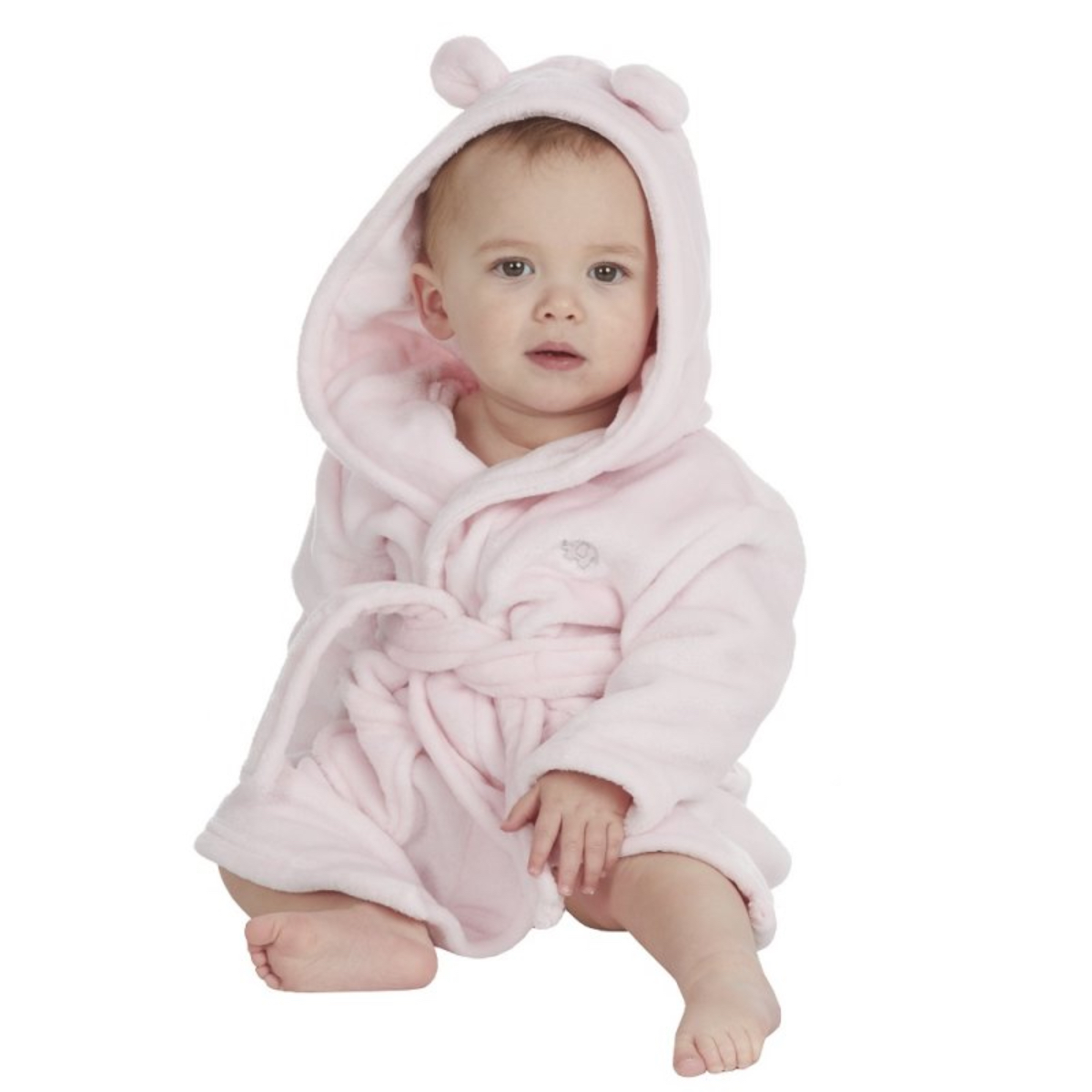 Personalised Soft Baby Grey Dressing Gown With Ears
