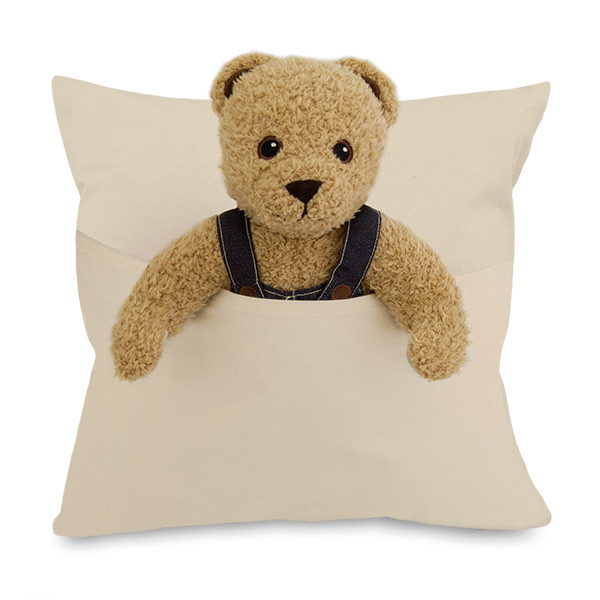 Canvas Cushion with Pocket